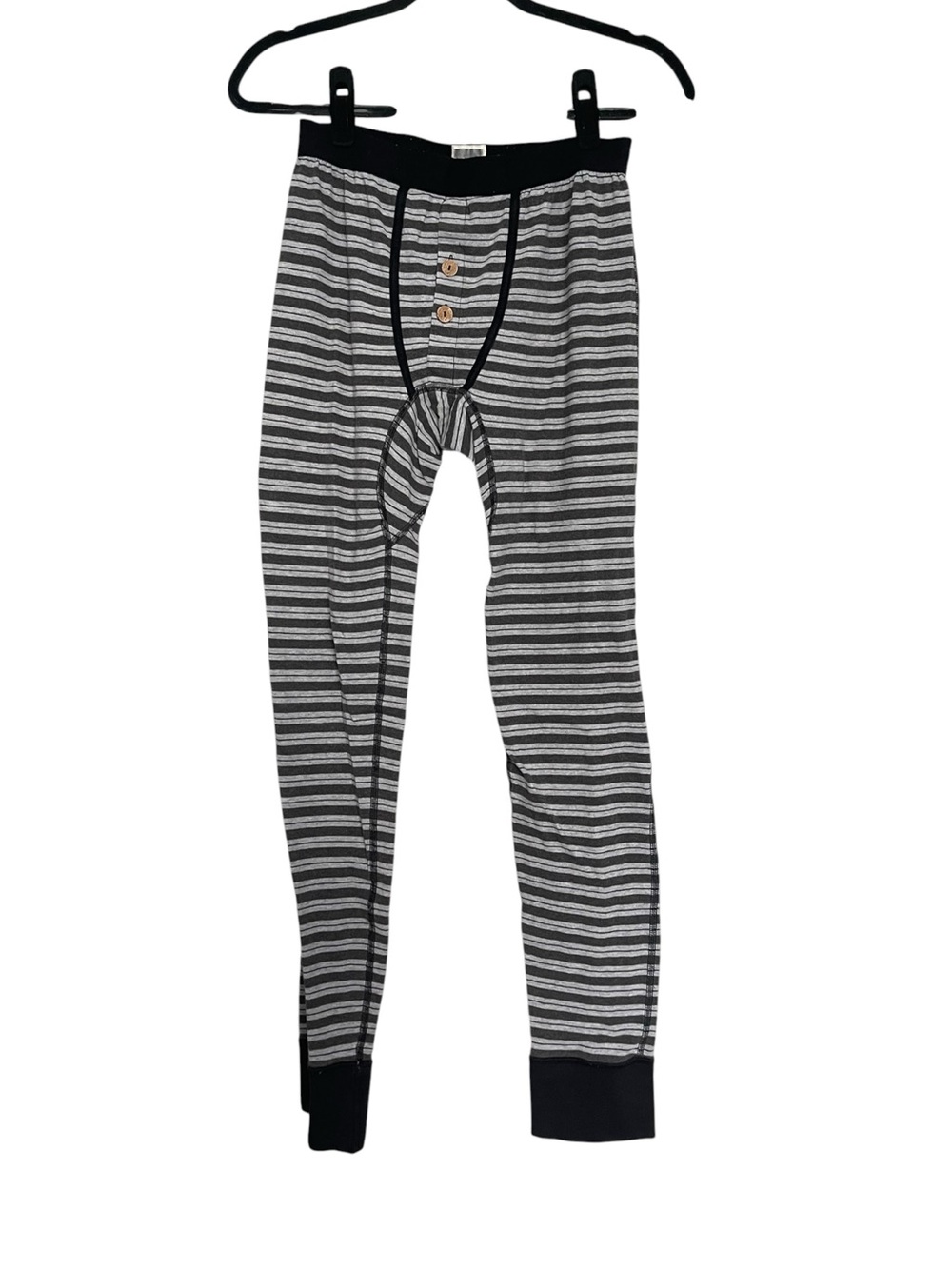 Pact Men’s Black & White Striped Thermal Joggers